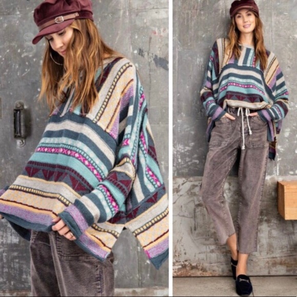 ▪️Extreme Easel Boho Multi Knitted Sweater - Picture 2 of 3